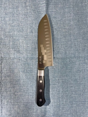 Dimpled salmon santoku knife - dimpled,